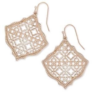 Kendra Scott Kirsten Filigree Earrings Rose Gold NEW